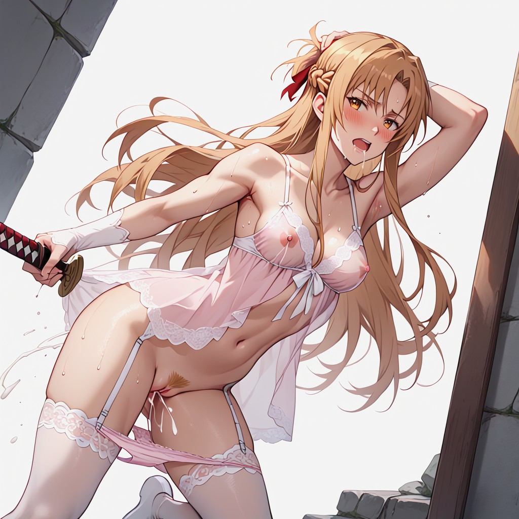 Bending Over, Breast Milk Running Down, View From Behind Hentai AI Porn