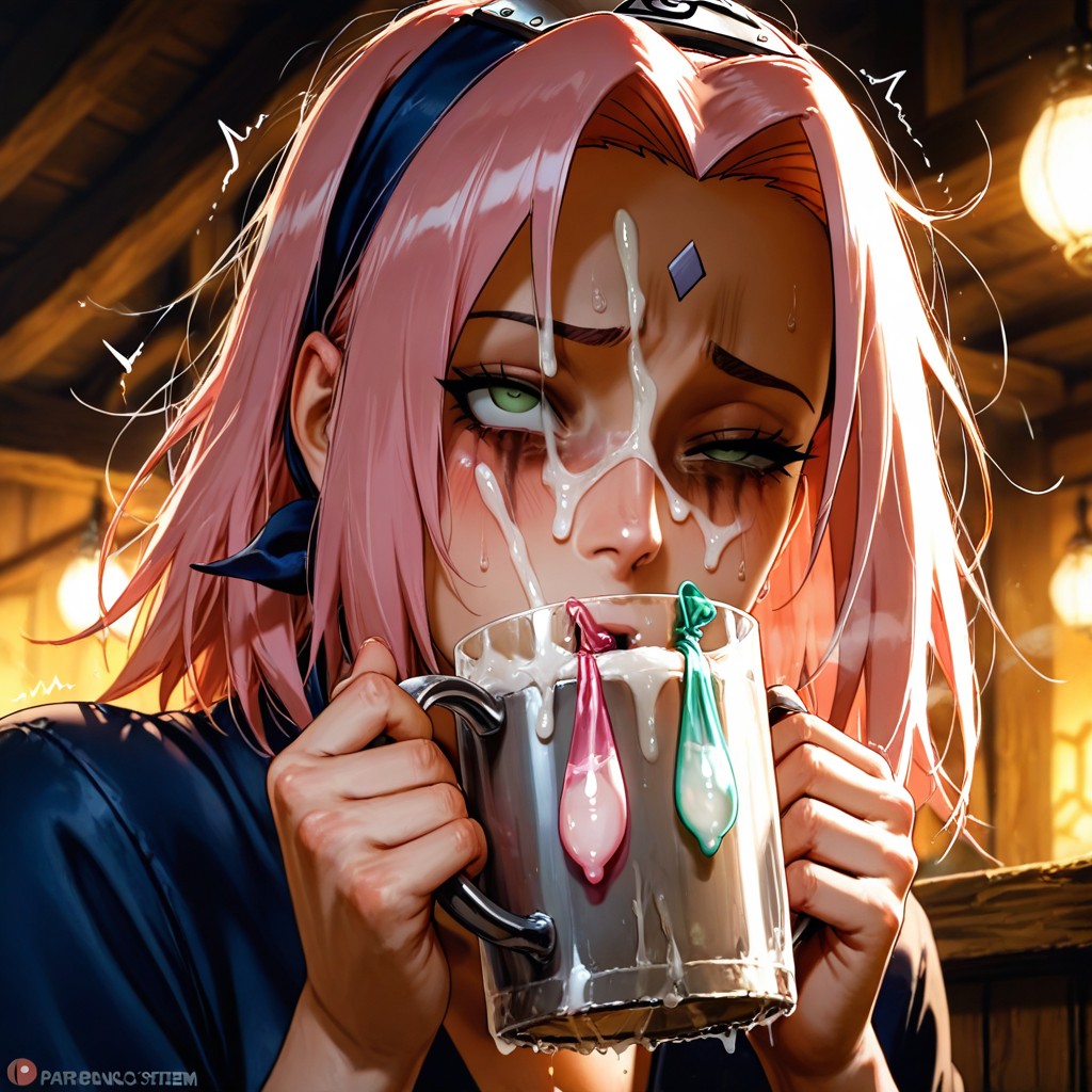 Super Ultra Detailed, Clothed, Cum Overflow With Mouth Hentai AI Porn