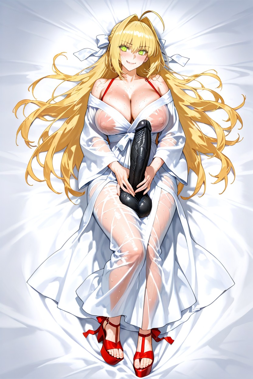 Holding Her Own Penis, Detailed Hands, Proud Hentai AI Porn
