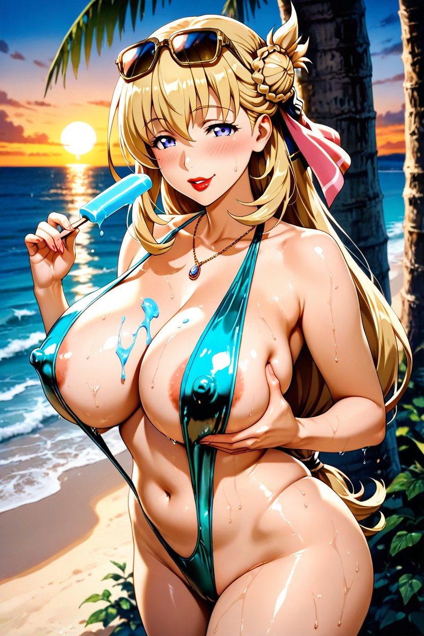 Highleg, Cleavage, Covered_nipples Hentai AI Porn