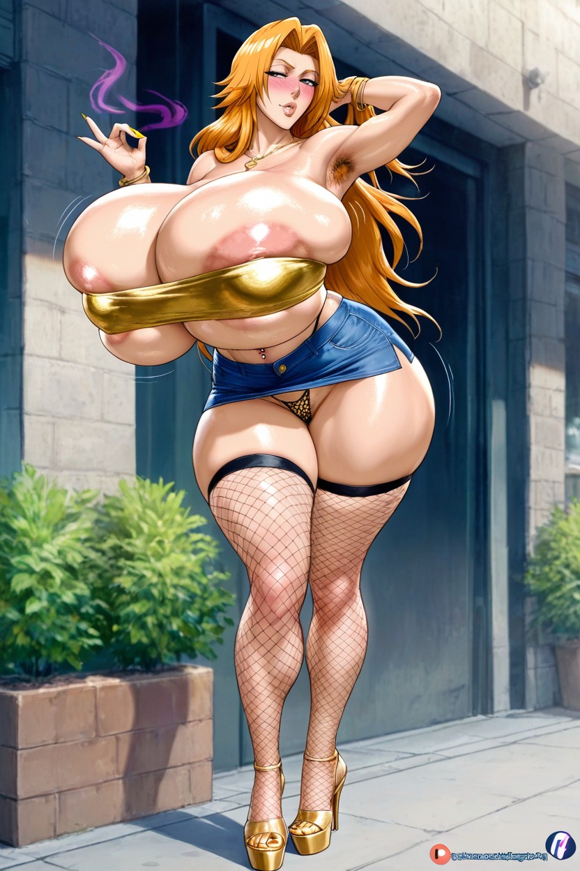 Thong Underneath, Street, Large Areola Hentai AI Porn
