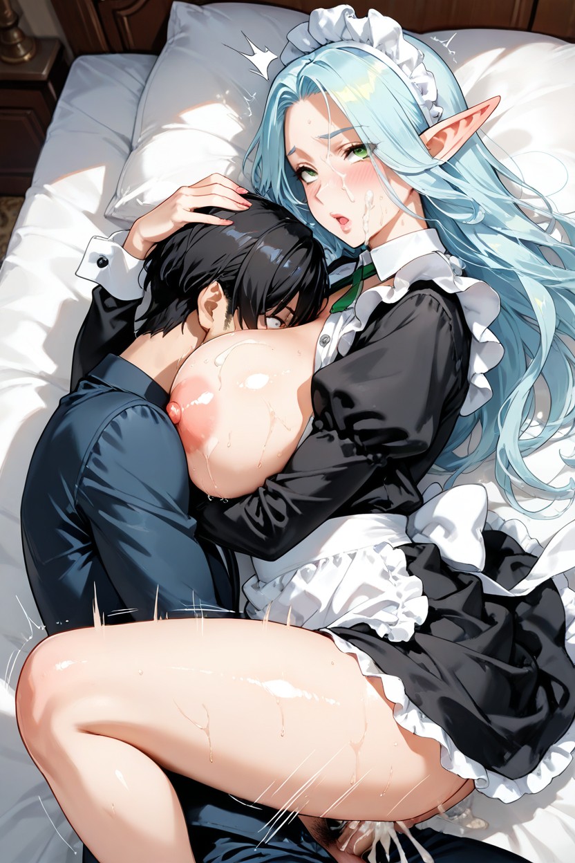 Hair Full Of Semen, Bury Face In Milf's Boobs, Semen On Face Hentai AI Porn
