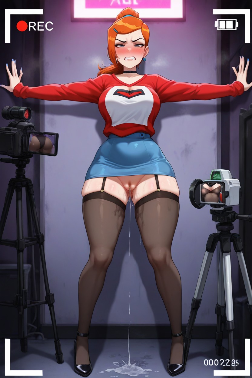 Fists Closed, Standing, Straight Hair Hentai AI Porn