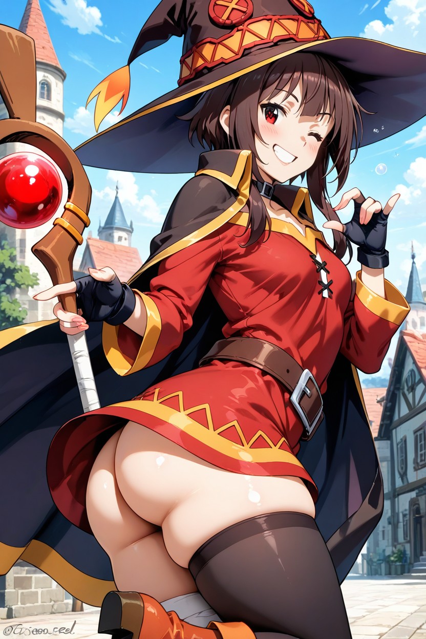 Bubble Butt, Megumin From Konosuba, Looking At Viewer Hentai AI Porn