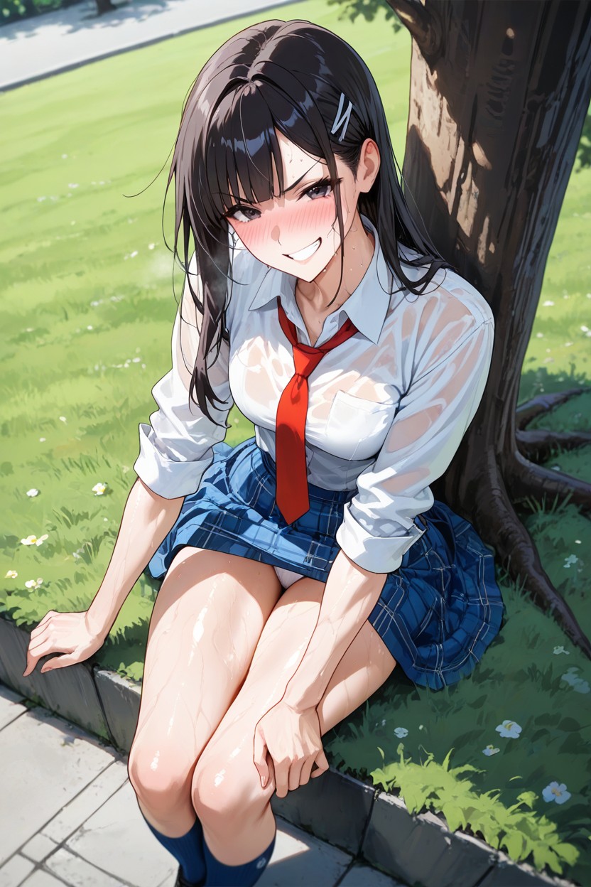 Crystal Clear White Skin, Small Ass, Dark Eyes Hentai AI Porn