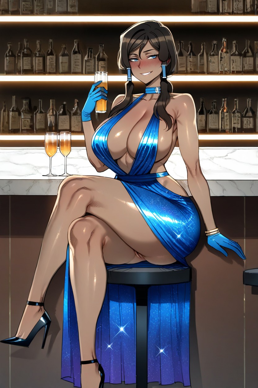 Sideboob, Bracelet, Black High Heels Hentai AI Porn