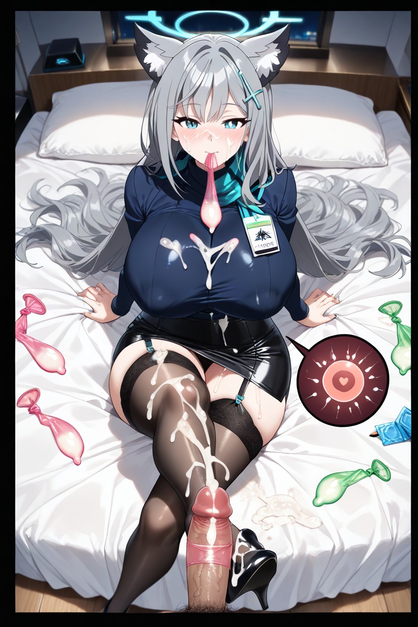 Gigantic Perfect Boobs, Sitting, Cum In Mouth Hentai AI Porn