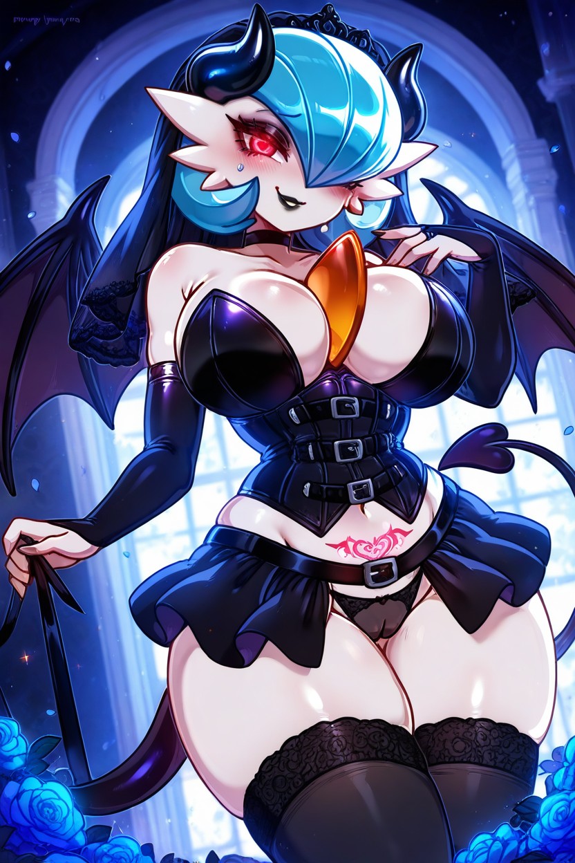 Ultra Wide Hips, Black Bridal Gauntlets, Shiny Gardevoir From Pokémon Hentai AI Porn