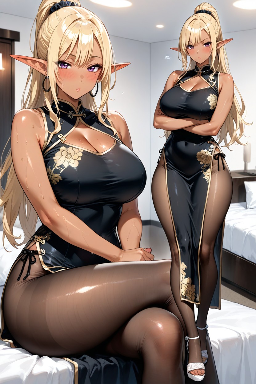 Black Skin, Thick Thighs, Side View Hentai AI Porn