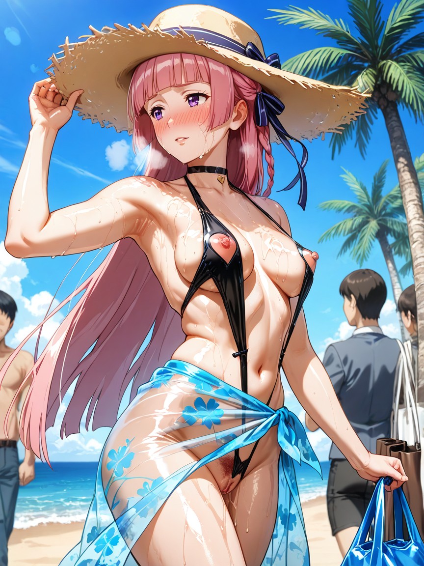 Uncensored, Hard Nipple, Dark Brown Skin Hentai AI Porn