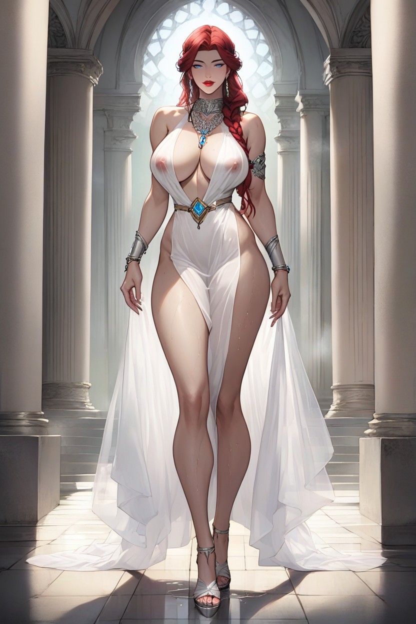 Blue Eyes, Detailed Body, High Heel Sandals Hentai AI Porn