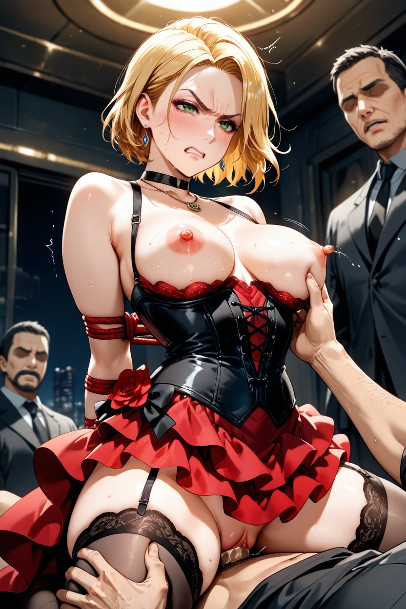 Bound Arms, Lace Details, Medium Breasts Hentai AI Porn