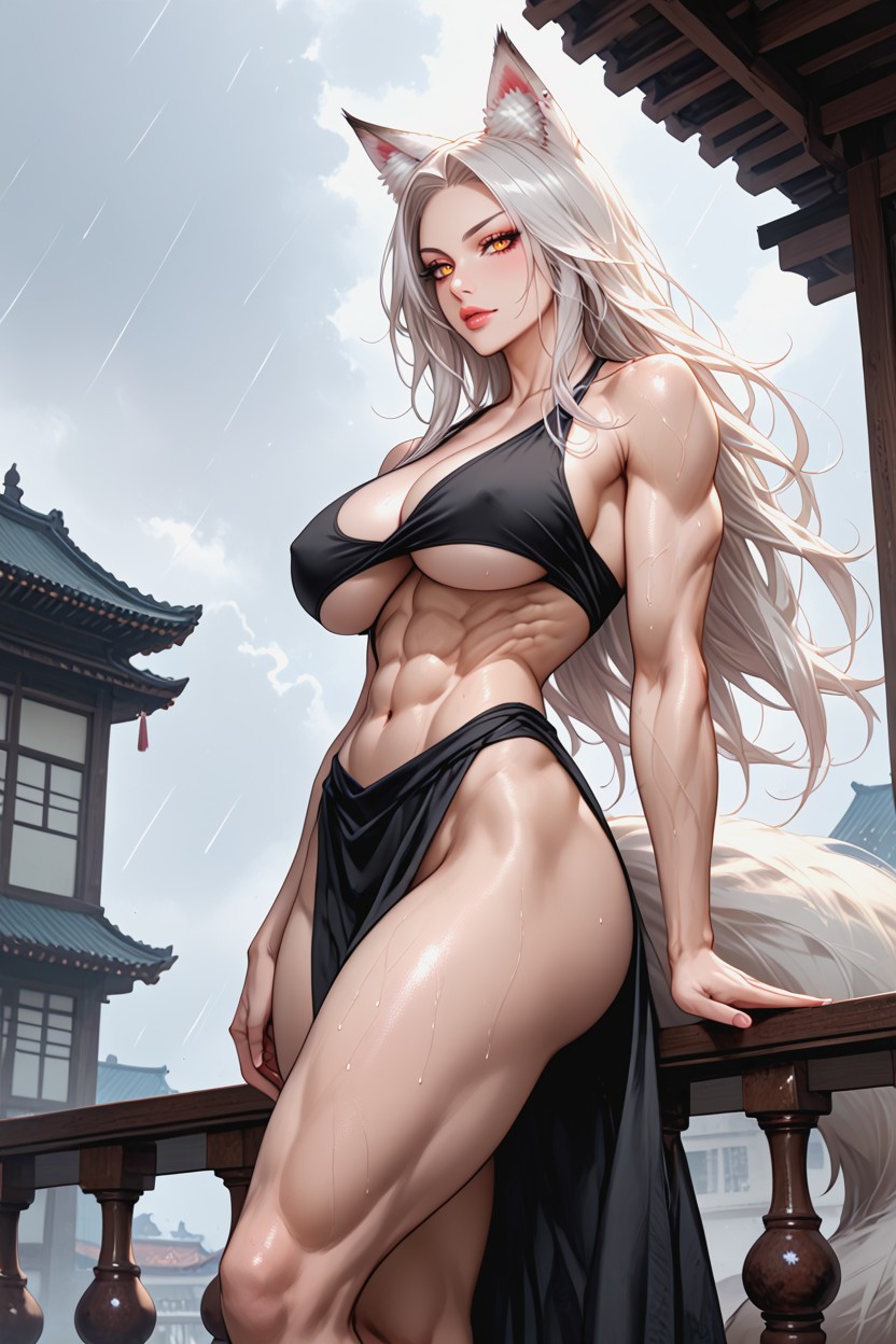 Fox Woman, Sharp Eyes, Feets Hentai AI Porn