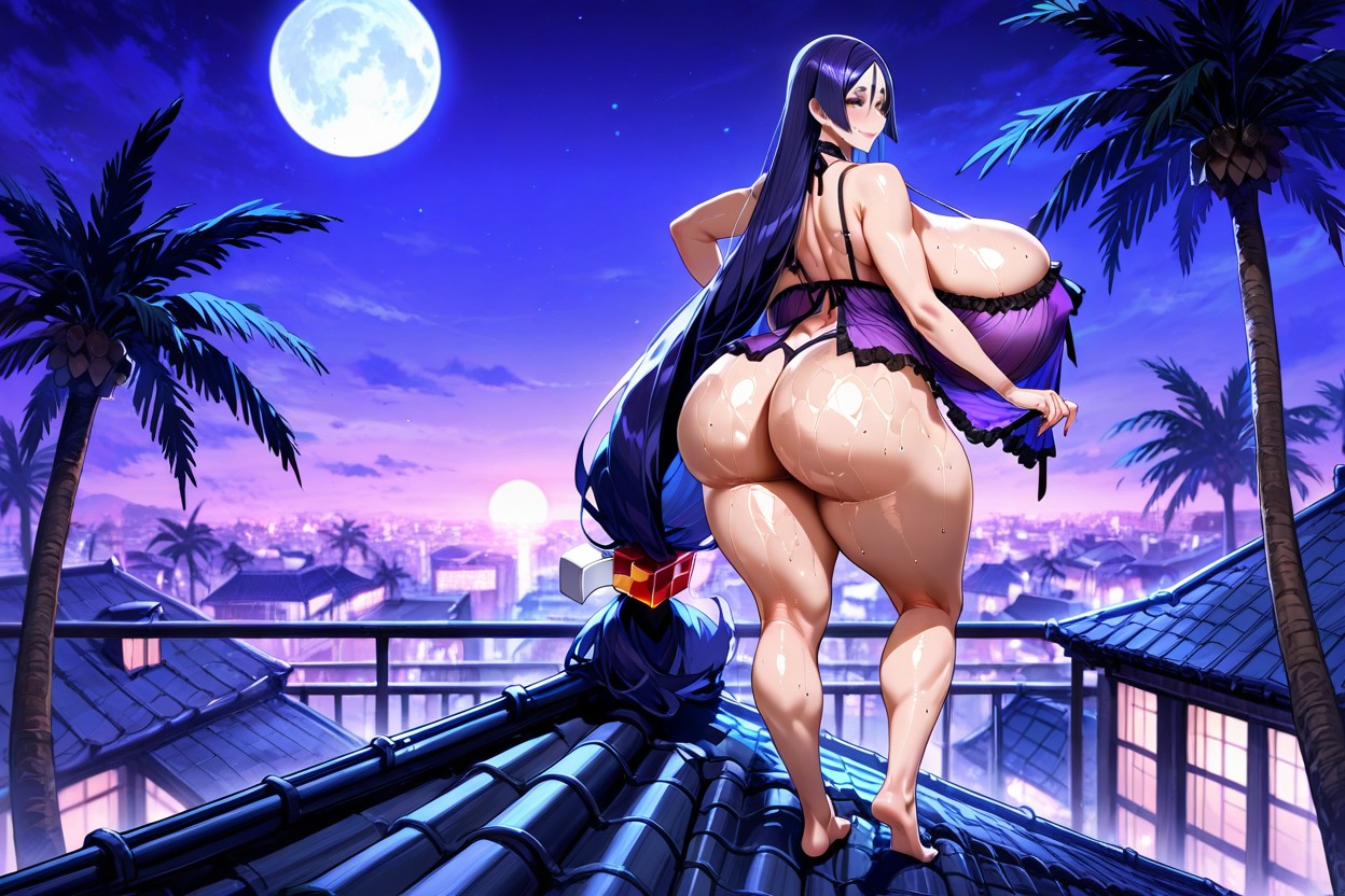 Rear View, In Rooftop, Flower Spread On The Bed Hentai AI Porn