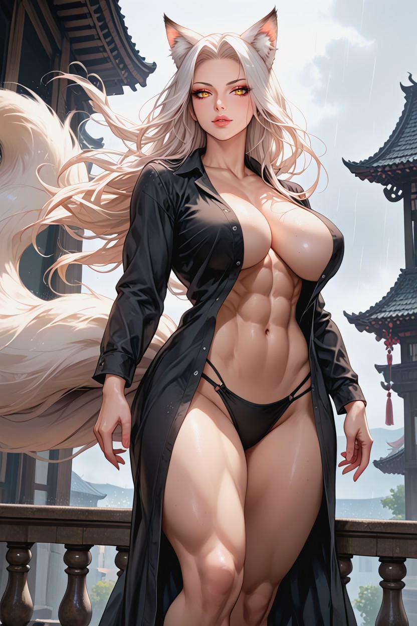 Big Tails, Oversized Saggy Natural Tits, Visible Soles Hentai AI Porn