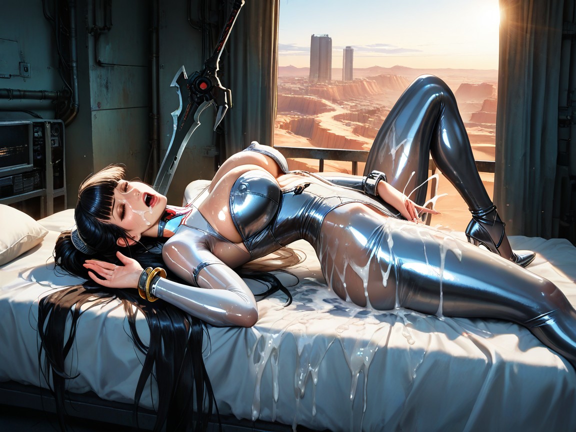 Wet Clothes, Straight Bangs, Eve From Stellar Blade Hentai AI Porn