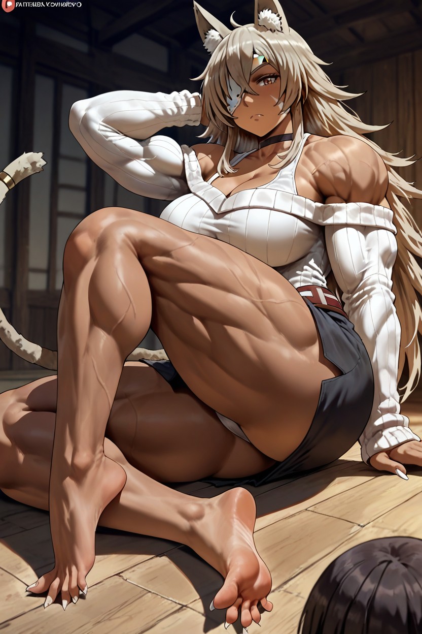Feet Apart, Upskirt, One Leg Up Hentai AI Porn