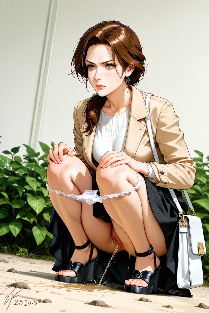 Thighs, Black Wedge Sandals, Sexy Crotch Hentai IA