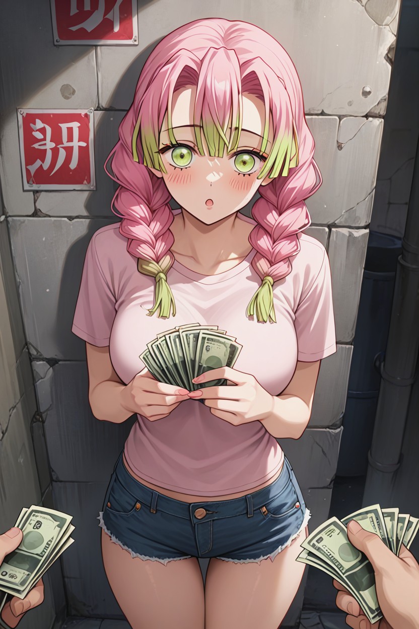 Holding Money, Standing, Tickets Hentai AI Porn