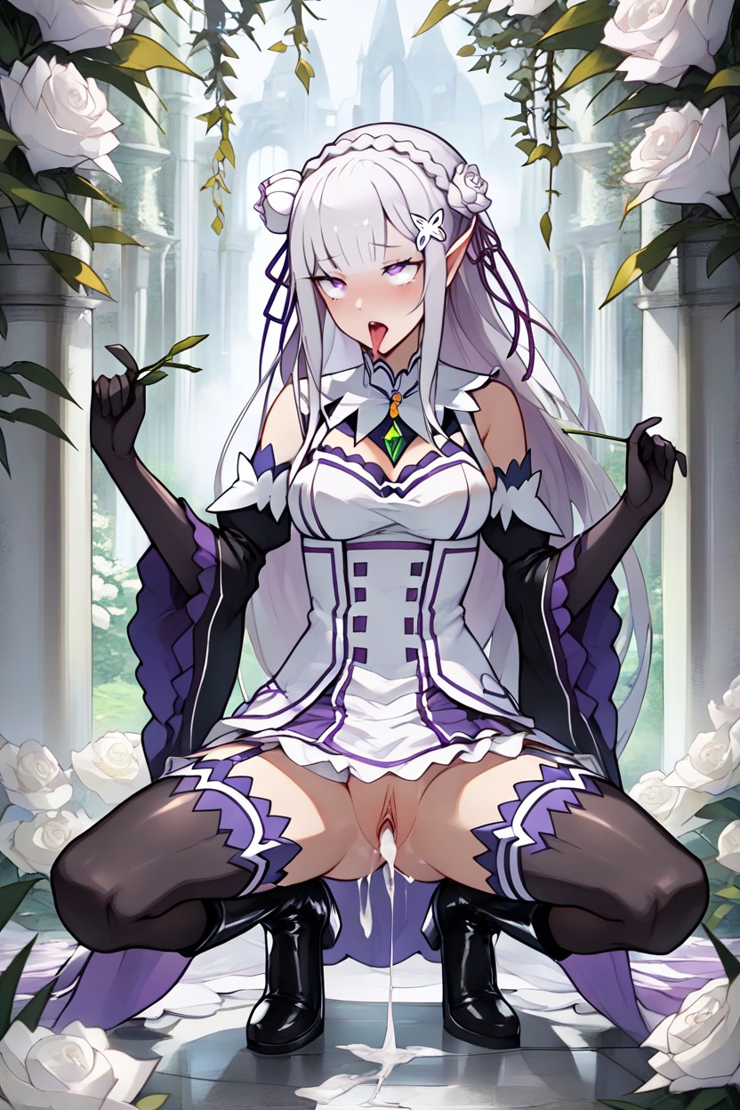 25+, Sexy Squatting, Detached Sleeves Hentai AI Porn