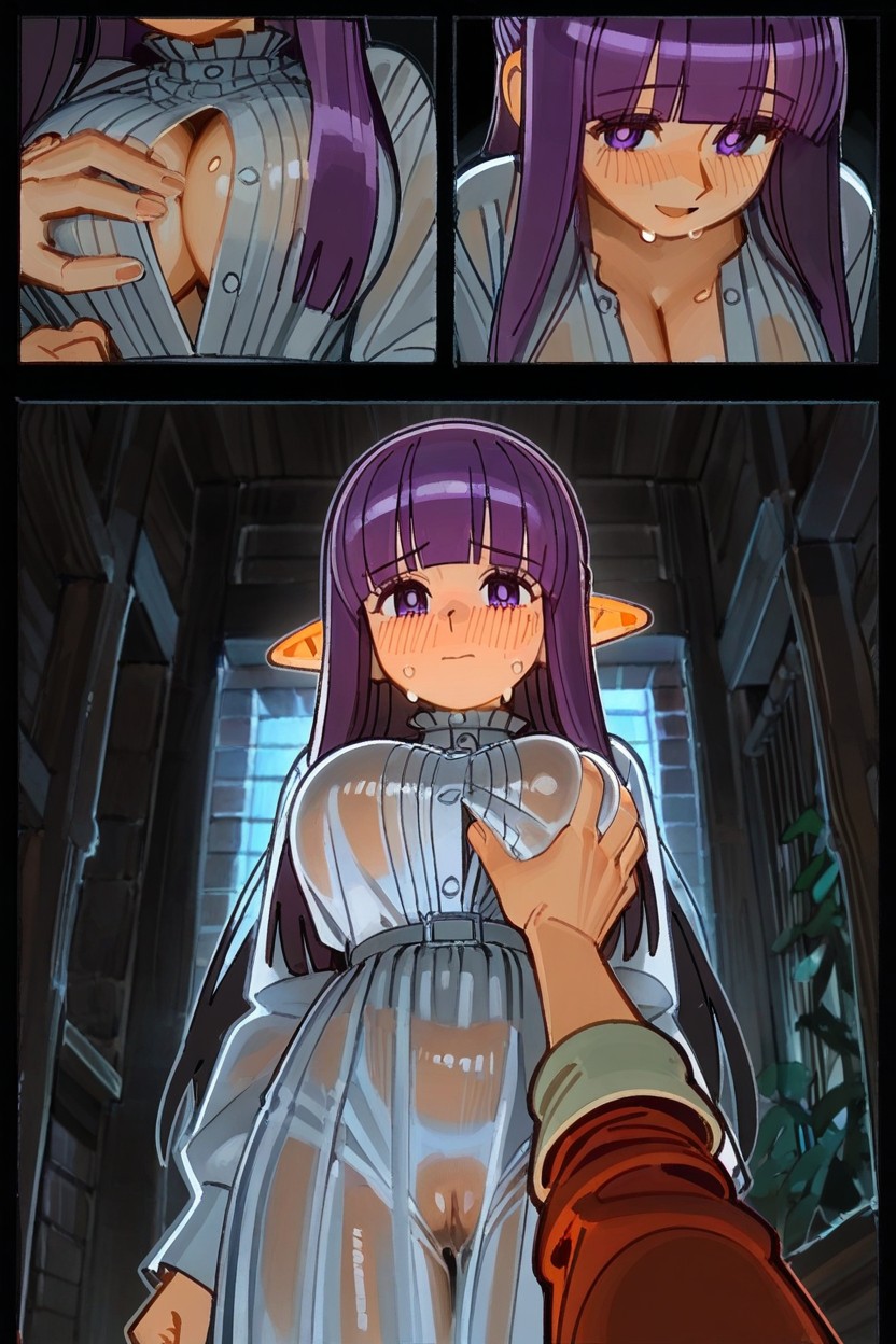 Fern's Pussy Not Visible, Fern From Frieren, Stark From Frieren Hentai AI Porn