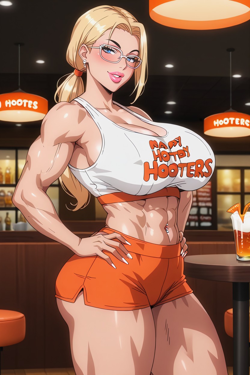 Hooter's Girl, Wide Hips, Stepmother Hentai AI Porn