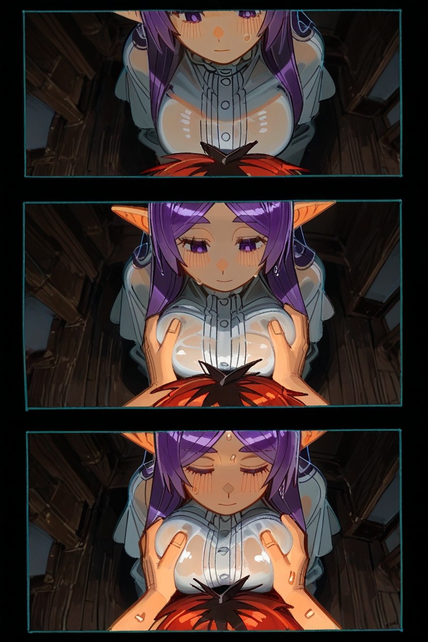Stark And Fern's Clothing Faithful To The Anime, Dark, De Arriba A Abajo Hentai IA