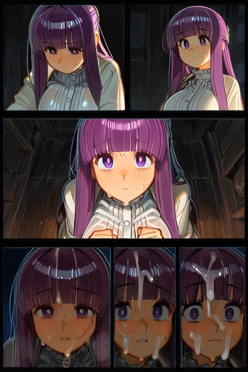 Backlit, Dark, Fern Kneels On The Floor Hentai IA
