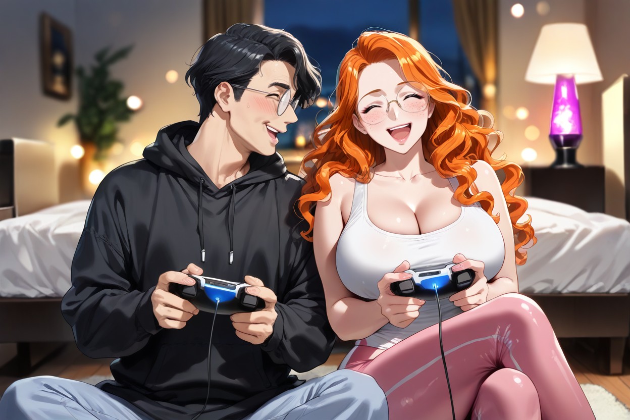 Cinematic Lighting, Huge Tits, Man And Woman Hentai AI Porn