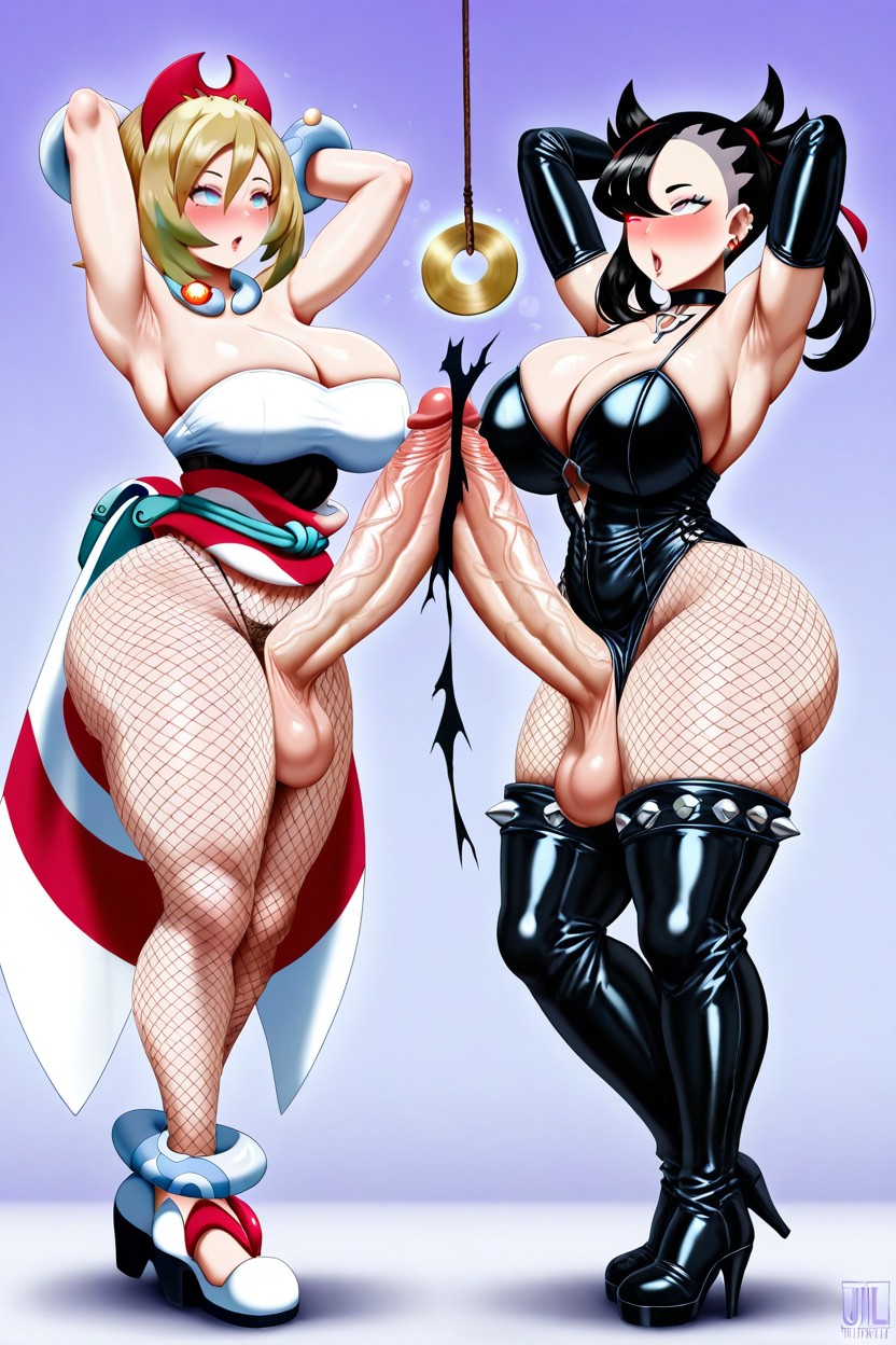 Eye Contact, Kneeling, Two Women Hentai AI Porn