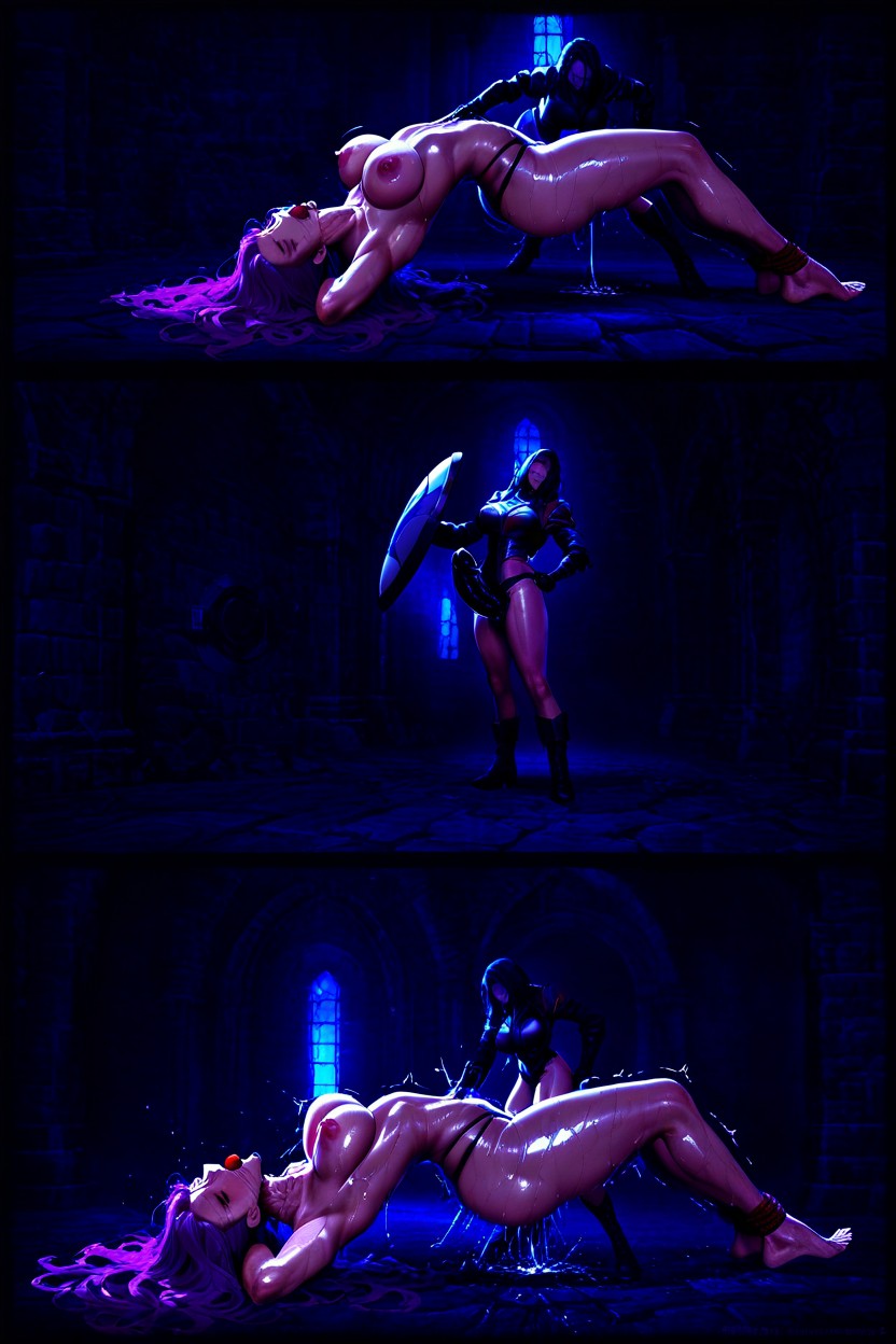 Full Body, Red Ball Gag, Detailed Hentai AI Porn