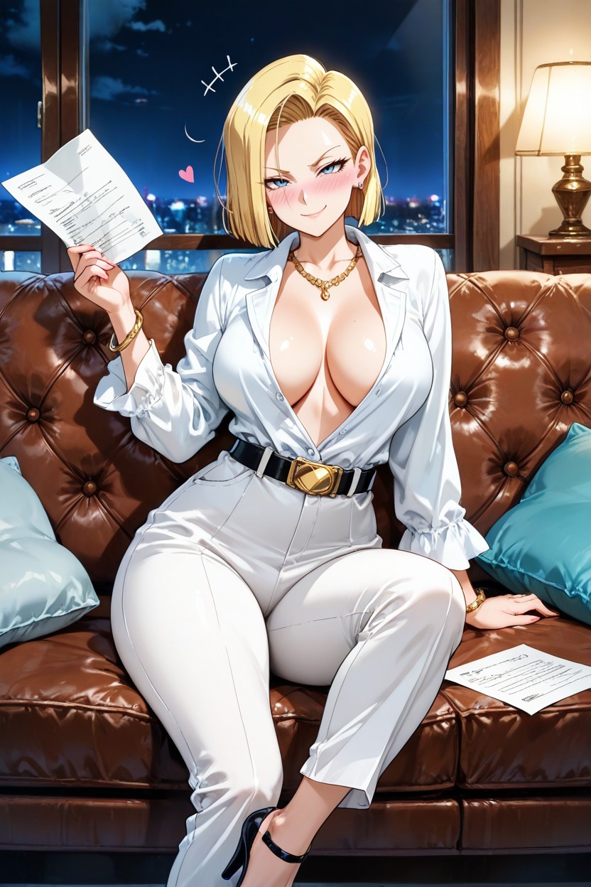 A Curvy, A Pillow, Earrings Hentai AI Porn
