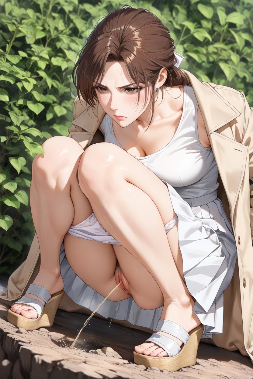 British, In A Half-squat, Serious Face Hentai AI Porn