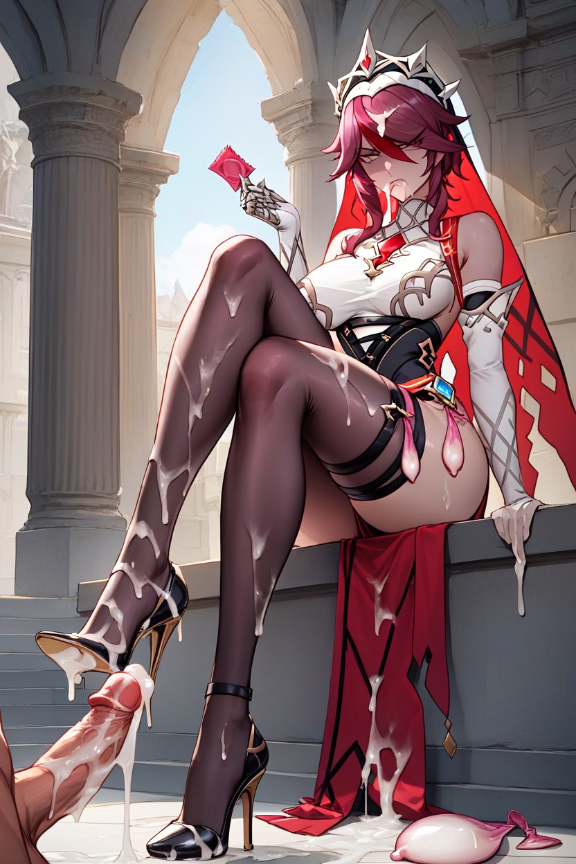 Swallowing Semen, Drenched In Cum, Sitting Hentai AI Porn