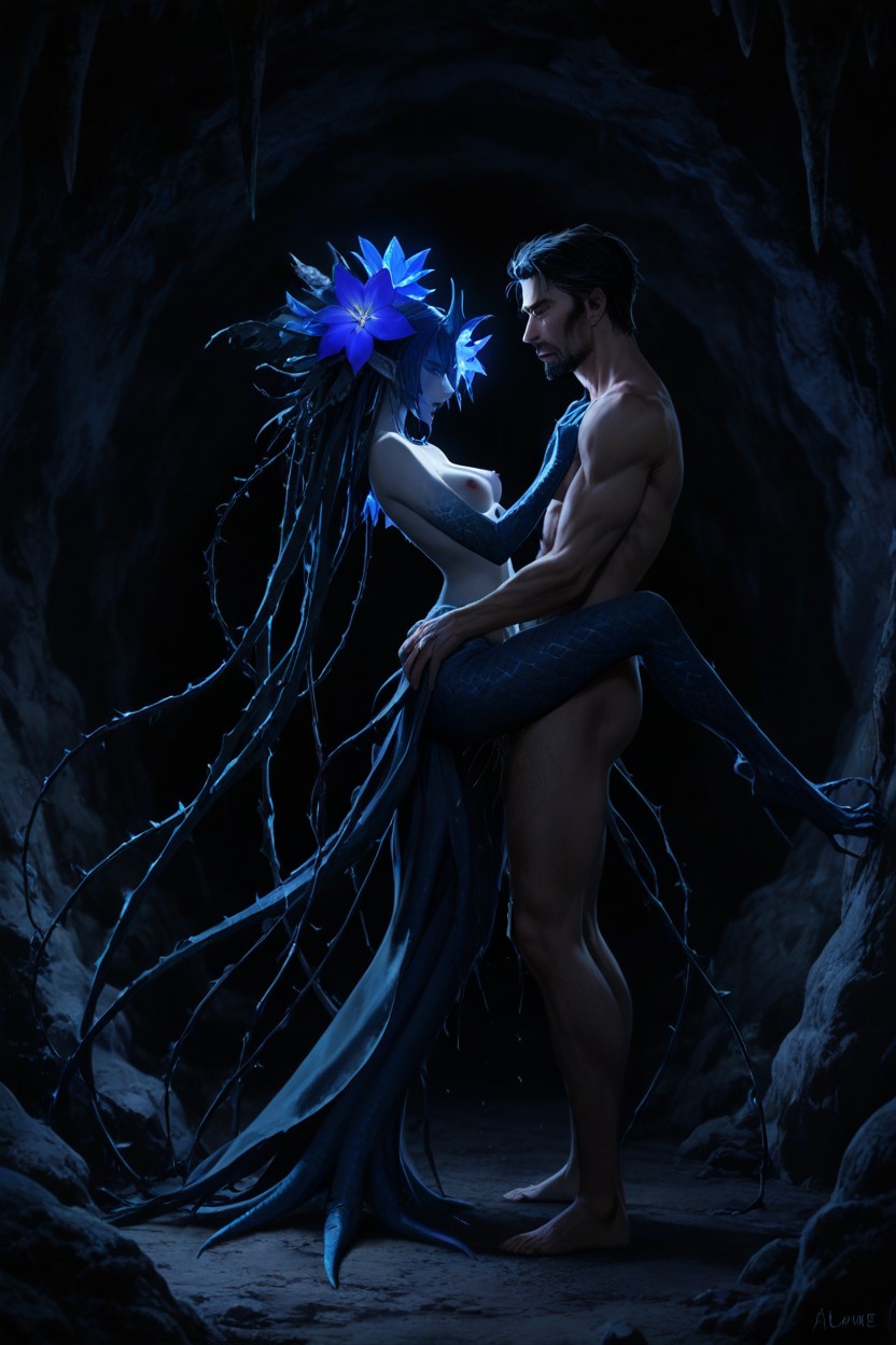 Cave, Full Body, One Male One Female Hentai AI Porn