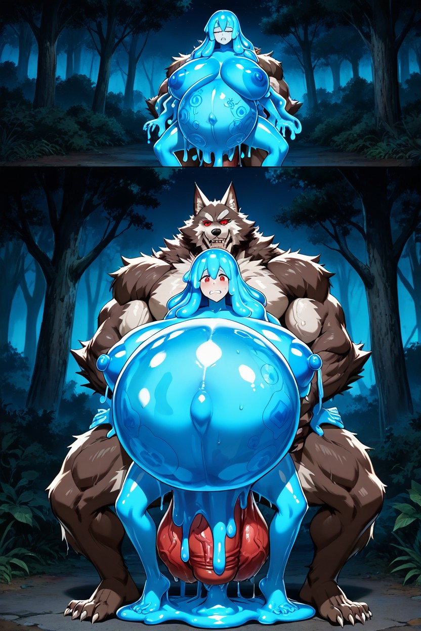 25+, Tall Muscular Werewolf, Standing Sex Hentai AI Porn