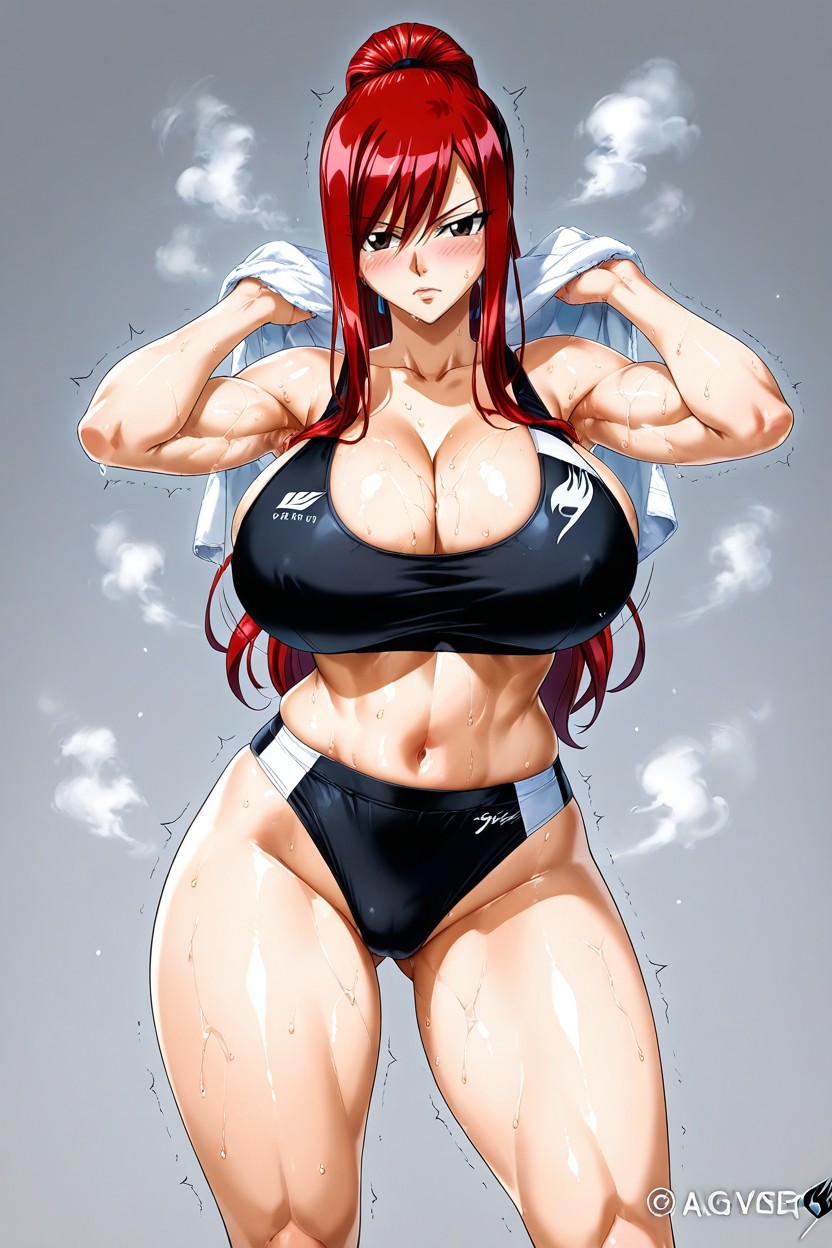 Black Sports Bra, Massive Breast, Curvy Body Hentai AI Porn