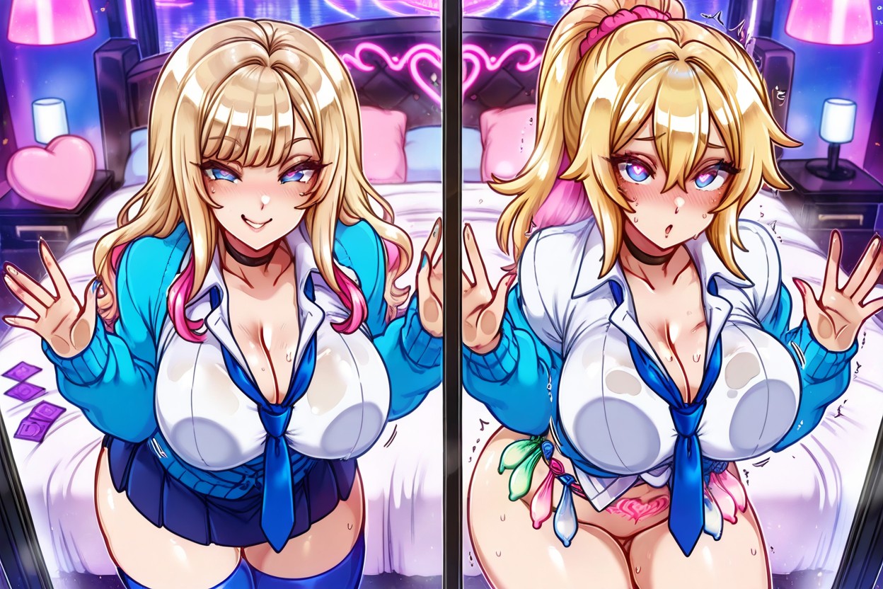 Natural Breast, Blue Skirt, In Heat Hentai AI Porn