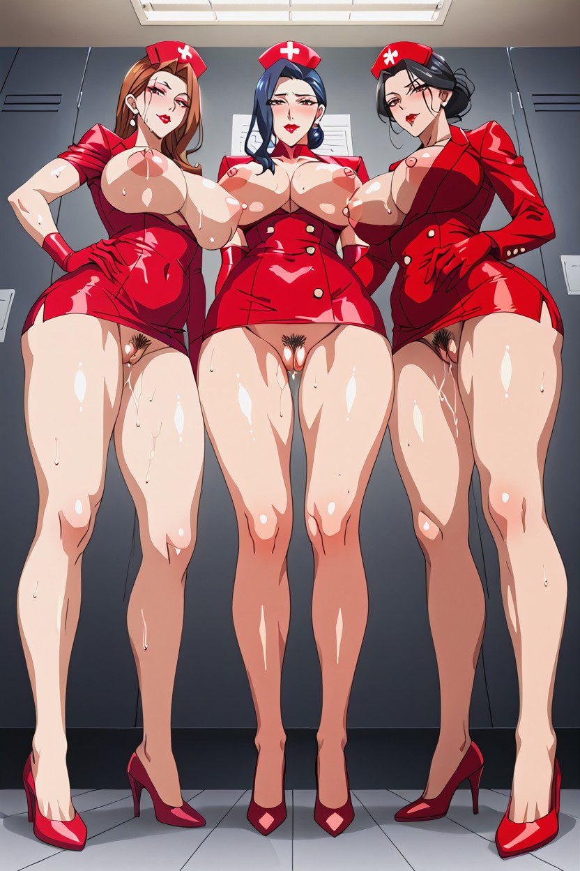 Same As Above For Female’s, All Female`s See-through Body Stocking, Engorged Nipples Hentai AI Porn