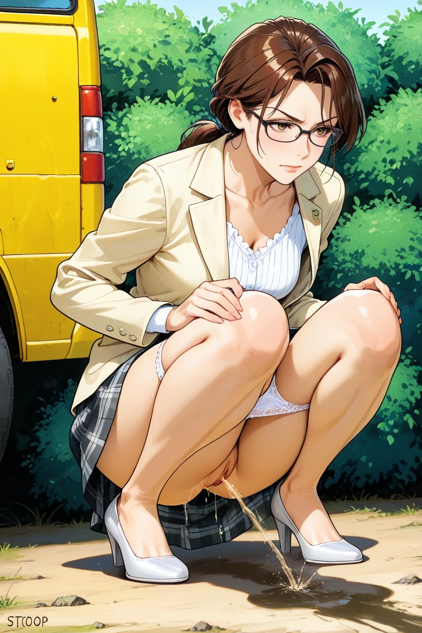 Plaid Skirt, Outdoors Nature, Lara Croft Teacher Hentai AI Porn