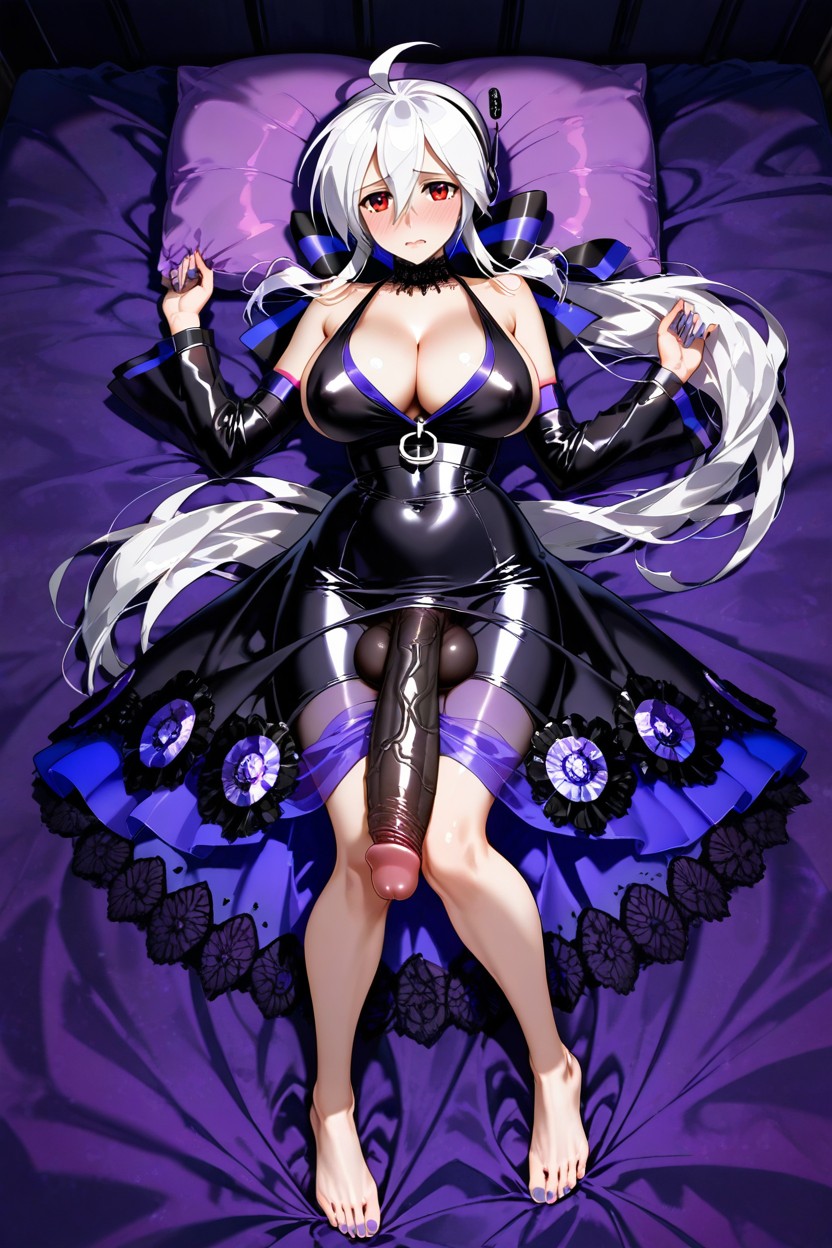 Embarrassed, Black Penis, See-through White Robe Hentai IA