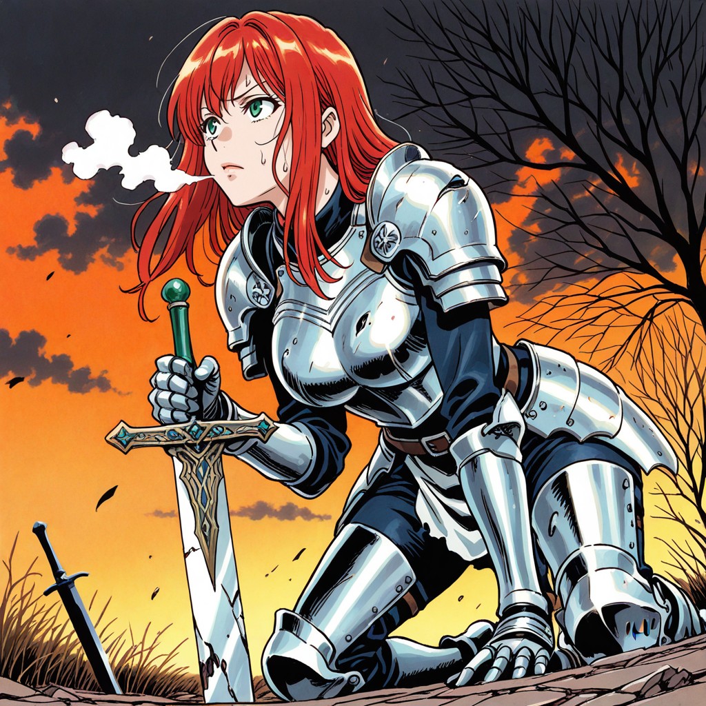 Broken Sword And Shield On Ground, Hands Down, Craters On The Ground Hentai AI Porn