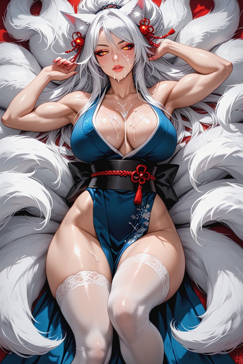 Wide Hips, Bare Neck, Oversized Saggy Natural Tits Hentai AI Porn