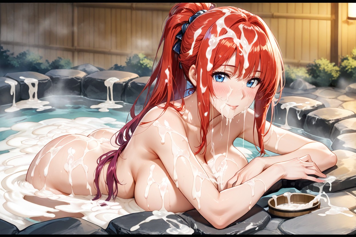 Extreme Cum Splash Around, Mirando Al Espectador, Cum Covered Hair Hentai IA