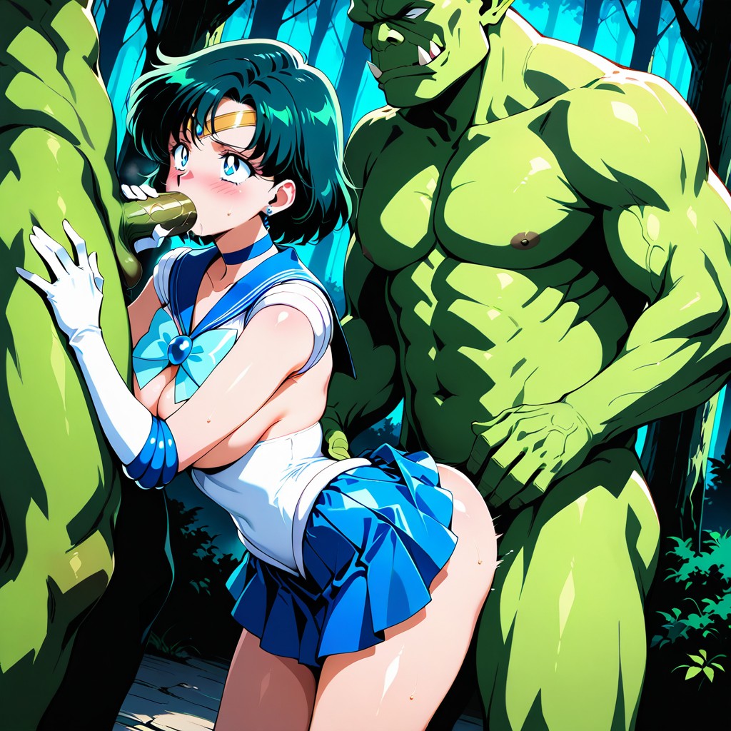 Sailor Mercury, Skirt, Uncensored Hentai IA