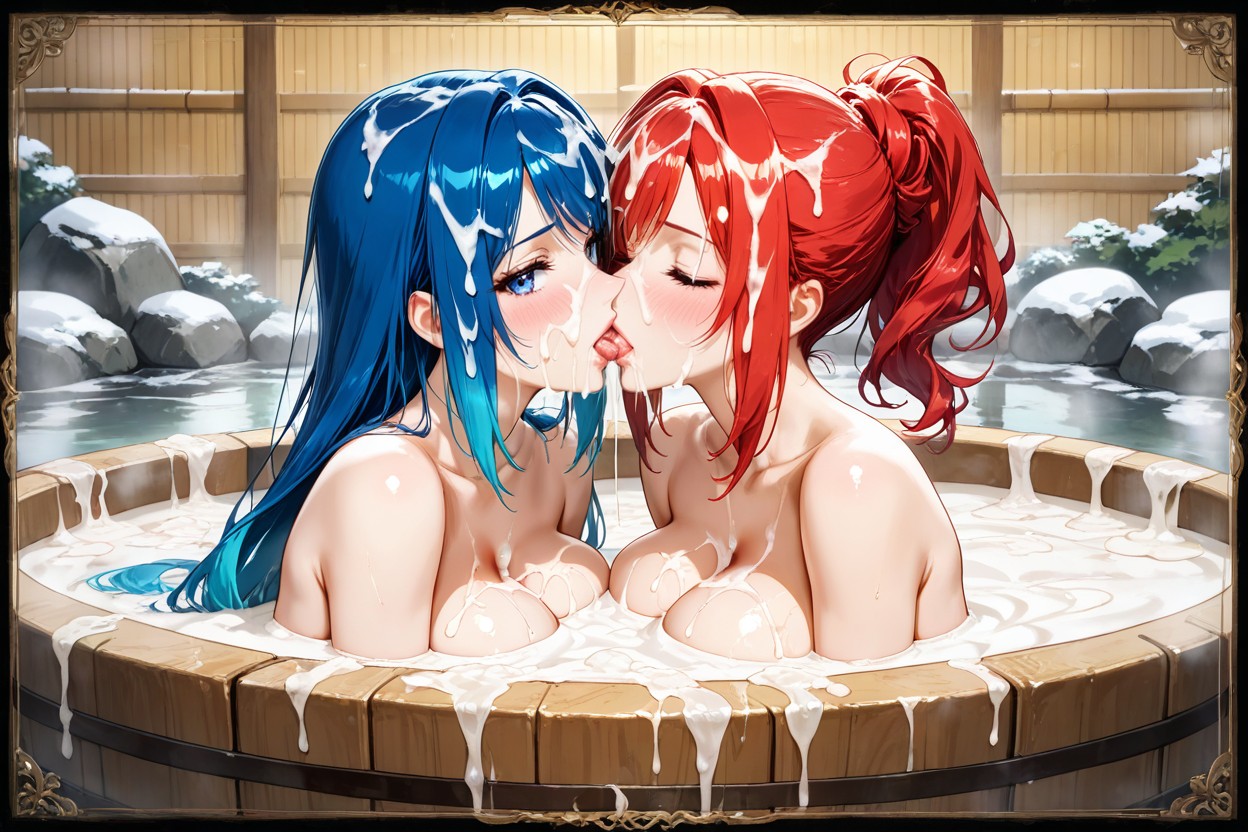 Huge Amount Of Cum On Breasts, Excessive Cum On Hair, Excessive Amount Of Cum Hentai IA