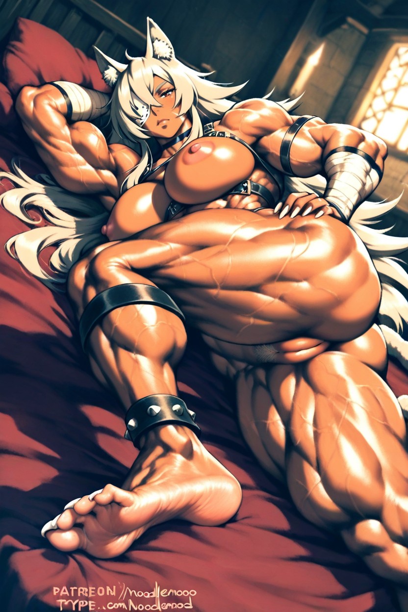 Looking At Viewer, Detailed Face, Ultra Long Sharp White Claws On Toes Hentai AI Porn