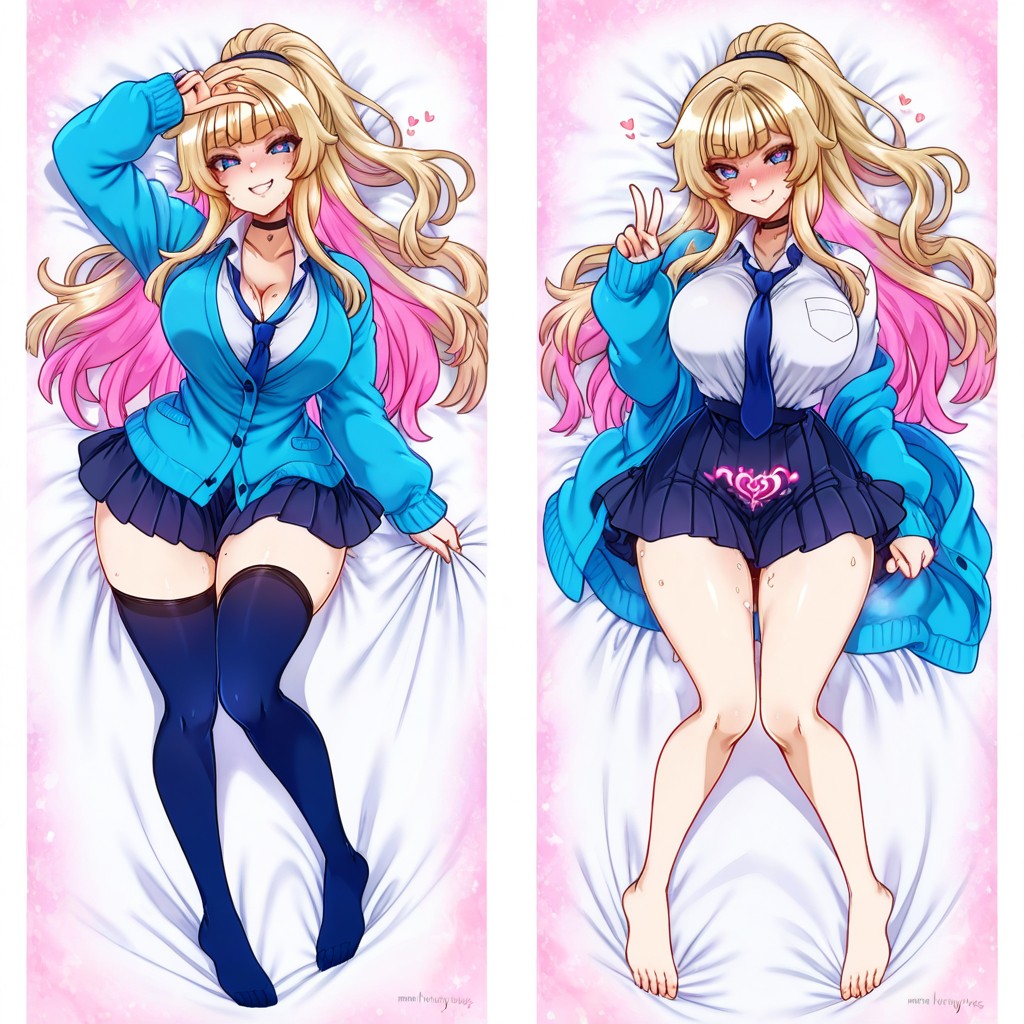 Cleavage, Merunyaa Artyle, Blue Cardigan Hentai AI Porn
