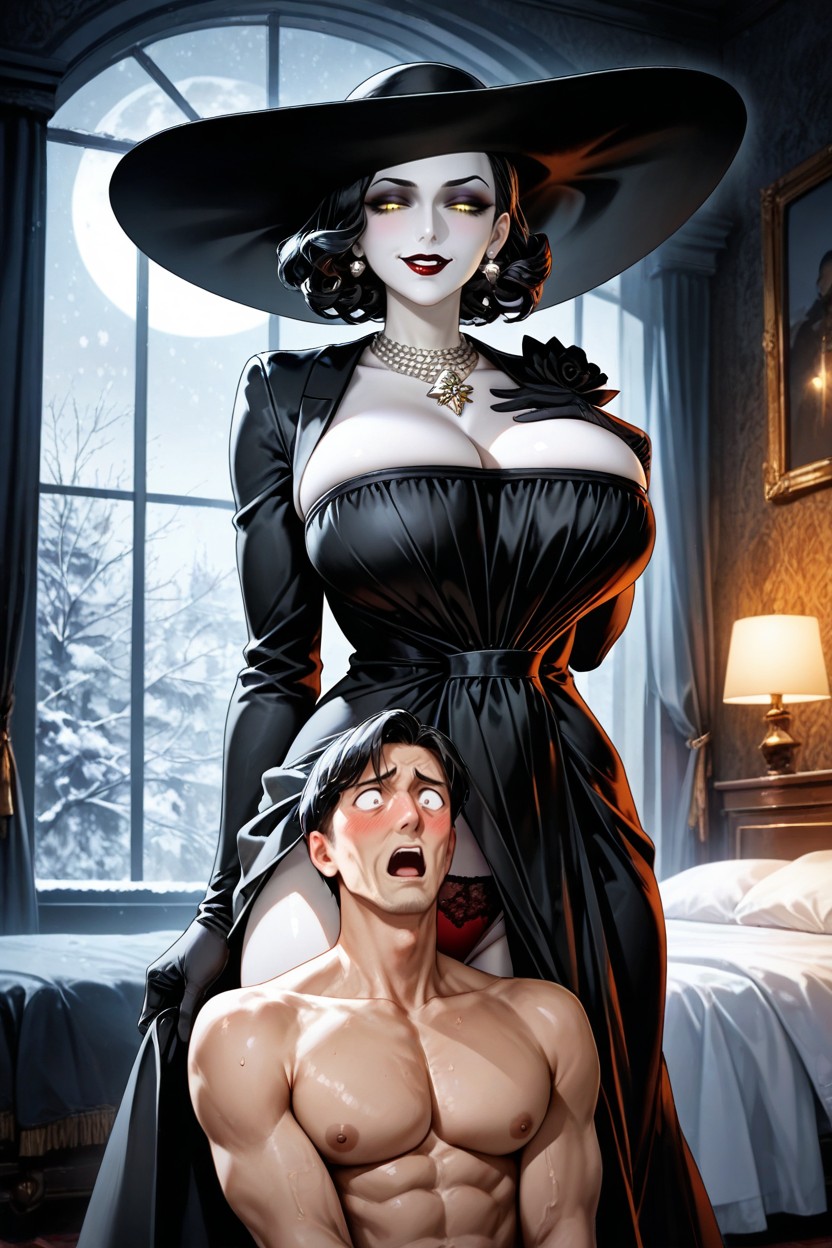 Alcina Much Taller Than Man, Sharp Focus, Femdom Hentai AI Porn