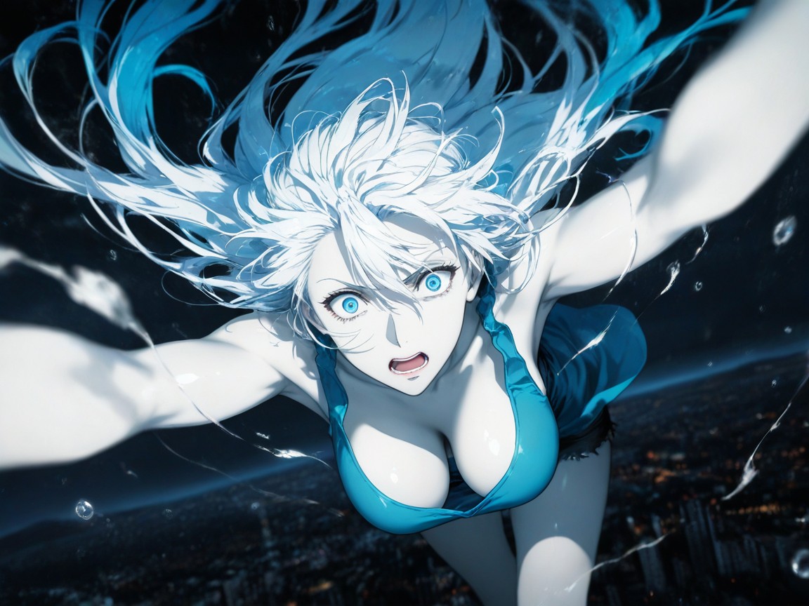 Ultra-detailed, Reaching For Viewer, Falling Sideways In Mid-air Hentai AI Porn